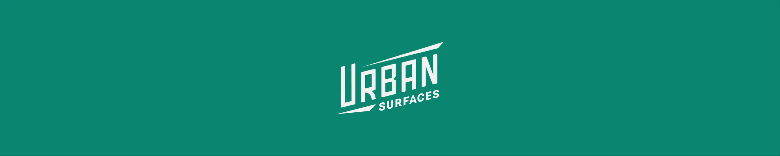 Urban Surfaces logo banner in green